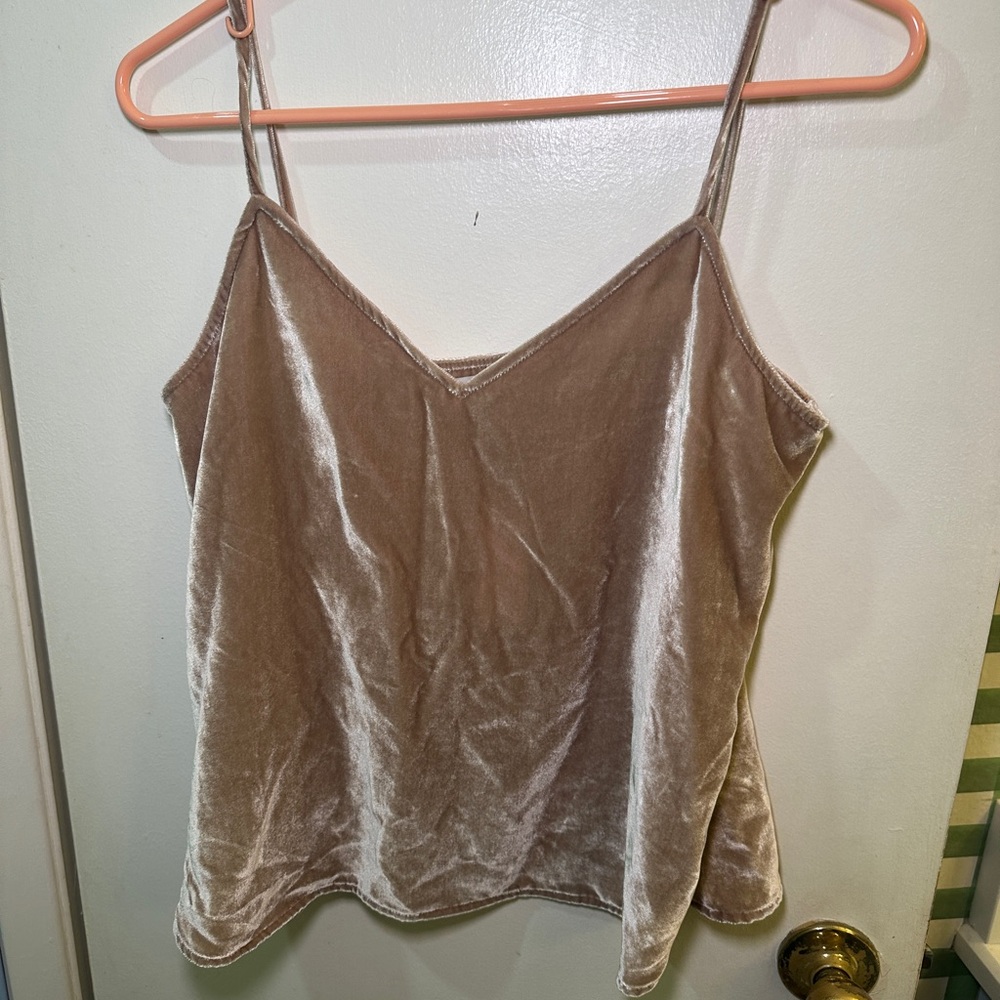 Loft Champagne Velvet Tank NWT